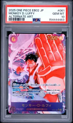 2025 One Piece Japanese Eb02 #061 Monkey D. Luffy Alternate Art PSA 10 - Image 1