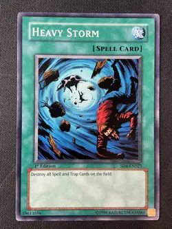 Yu-Gi-Oh TCG #SD6-EN023 Heavy Storm 1st Edition Common MP - Image 1