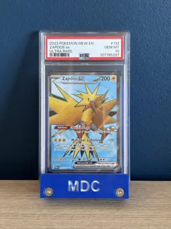 PSA 10 Zapdos ex 192/165 Scarlet & Violet 151 2023 GEM MINT Graded Pokemon Card - Image 1