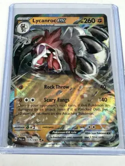 Lycanroc ex #117/193 Holo Rare Pokemon TCG Paldea Evolved - Image 1