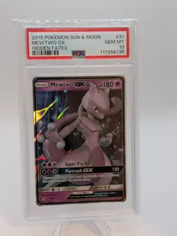 2019 Pokemon Sun & Moon Mewtwo GX #31 PSA 10 - Image 1