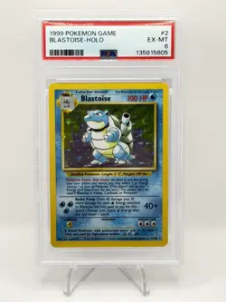 1999 POKEMON BASE SET UNLIMITED #2 BLASTOISE-HOLO PSA 6 CLEAN SLAB!! - Image 1