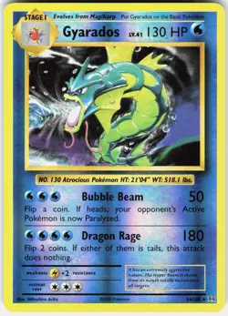 Pokemon Gyarados 34/108 Holo Rare Evolutions Pokemon Reverse Holo Near Mint - Image 1
