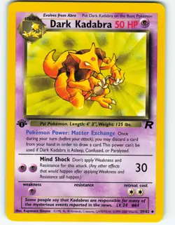 Dark Kadabra - 1st Edition - 39/82 Team Rocket - WOTC - Pokemon TCG - 2000 - Image 1