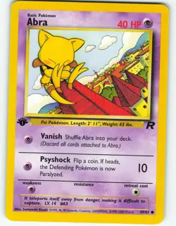 Abra - 1st Edition - 49/82 Team Rocket - WOTC - Pokemon TCG - 2000 - Image 1
