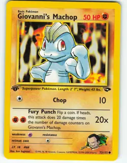 Giovanni's Machop - 1st Edition - 72/132 Gym Challenge - Pokemon TCG - 2000 - Image 1