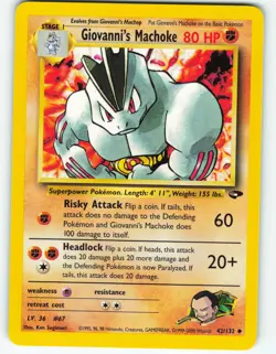 Giovanni's Machoke - 42/132 Gym Challenge - Pokemon TCG - 2000 - Image 1