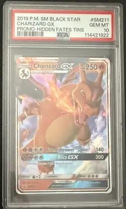 Charizard GX #SM211 - 2019 Black Star Promo - Hidden Fates Tins- GEM Mint PSA 10 - Image 1