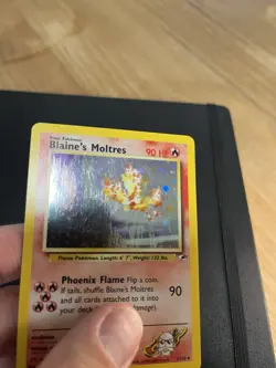 Pokemon TCG Blaine's Moltres 1/132 Gym Heroes Holo Rare English MP - Image 3