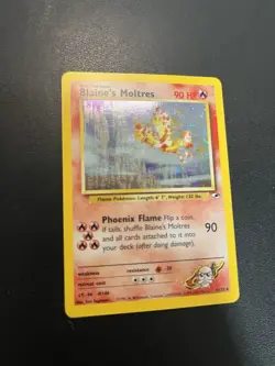 Pokemon TCG Blaine's Moltres 1/132 Gym Heroes Holo Rare English MP - Image 4