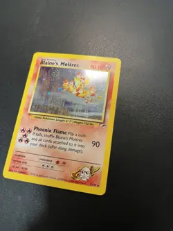 Pokemon TCG Blaine's Moltres 1/132 Gym Heroes Holo Rare English MP - Image 5