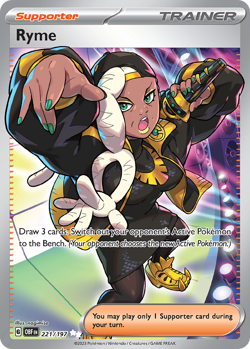 Ryme 221/197 Ultra Rare Obsidian Flames Pokemon NM/M - Image 2