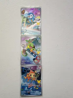 Pokemon First Partner Illustration Collection Chimchar Turtwig Piplup Promo - Image 1