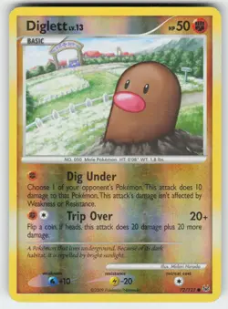 Diglett 72/127 Common Platinum Pokemon Reverse Holo Moderately Played - Image 1