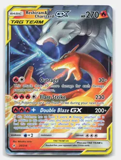 Reshiram & Charizard GX 20/214 Holo GX Rare Unbroken Bonds Pokemon Holo NM - Image 1