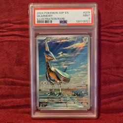 2024 Pokemon Skarmory Illustration Rare SSP #209/191 PSA 9 Mint Graded Card - Image 1