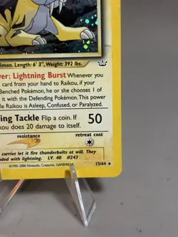Pokemon TCG Raikou 13/64 Neo Revelation Unlimited Holo Rare HP English - Image 5