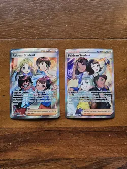Pokemon Lot Of 2 Paldean Student 230/091 And 231/091 Full Art Trainers - Image 1