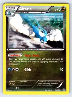 Altaria 84/124 2012 B&W Dragons Exalted Pokemon Card Nintendo Holo Rare - Nm/Vlp - Image 1
