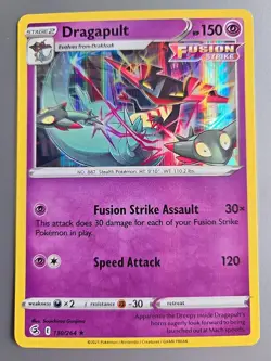 Dragapult 130/264 (With Slight Holo Bleed) Fusion Strike NM Pokemon Holo - Image 1