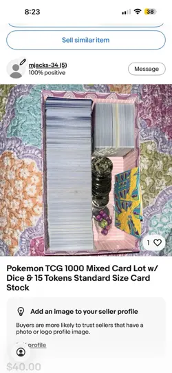 Pokemon TCG 1000 Mixed Card Lot w/ Dice & 15 Tokens Standard Size Card Stock - Image 2