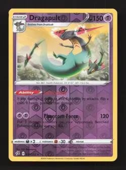 Dragapult 091/192 Holo Rare Rebel Clash Pokemon Reverse Holo Near Mint - Image 1