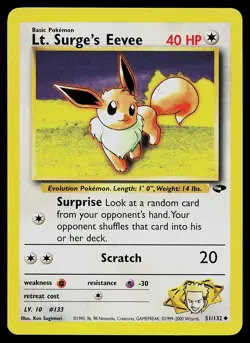 Pokemon Card - Lt. Surge's Eevee Gym Challenge 51/132 Uncommon - Image 1