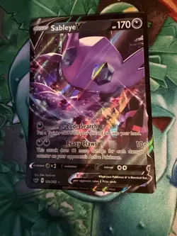 Pokemon TCG Sableye V Sword & Shield Base Set 120/202 Holo Ultra Rare - NM - Image 2
