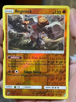 POKEMON REGIROCK 053/111 RARE REVERSE HOLOFOIL CRIMSON INVASION NM CARD - Image 1