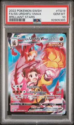 Pokemon 2022 Single Strike Urshifu VMAX TG19 Brilliant Stars PSA 10 GEM MINT - Image 1