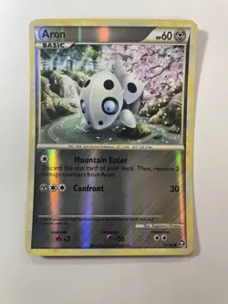 Aron 56/102 HGSS Triumphant Reverse Holo Common Pokemon Card TCG - Image 1