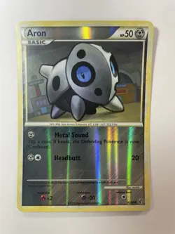 Pokemon Card - Aron Undaunted 42/90 Reverse Holo - Image 1