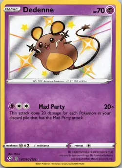 DEDENNE SV051/SV122 SHINY RARE SHINING FATES SHINY VAULT POKEMON NM - Image 1