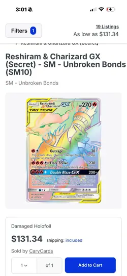 Pokemon TCG Holo/Promo Lot of 9 Reshiram & Charizard GX Giovanni's Machoke - Image 2