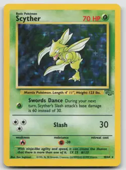 Scyther 10/64 Jungle Pokemon Unlimited Holo LP Rare - Image 1