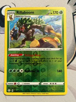 Pokemon Card TCG - Rillaboom - Shining Fates - 13/72 - Reverse Holo Rare - Image 1