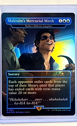 MTG Magic the Gathering Secret Lair Borderless Foil Ian Malcolms Mercurial Mirth - Image 1