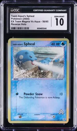 2004 POKEMON #56/95 TEAM AQUA'S SPHEAL CGC 10 GEM MINT - Image 1