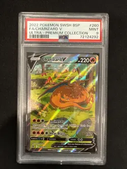 Pokemon PSA 9 2022 SWSH Promo Charizard V SWSH260 Ultra Premium Collection Holo - Image 1