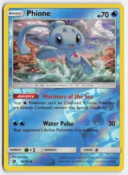 Phione 30/70 Uncommon Dragon Majesty Pokemon Reverse Holo Lightly Played - Image 1