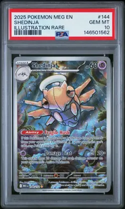 PSA 10 Shedinja #144 Illustration Rare - Pokemon EN Mega Evolution GEM MINT - Image 1