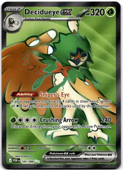 Decidueye ex - Ultra Rare ME03: Perfect Order 100/088 Pokemon Kagemaru Himeno - Image 1