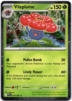 Vileplume (Cosmos Holo) Rare 003/094 Pokemon Midori Harada - Image 1