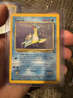 Pokemon TCG Lapras 10/62 Fossil Holo Unlimited English 1999 WOTC LP - Image 1