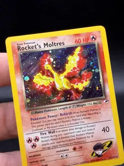 Vintage Rocket's Moltres Gym Heroes 12/132 English Holo Pokemon TCG LP GW3 - Image 2