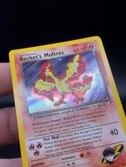 Vintage Rocket's Moltres Gym Heroes 12/132 English Holo Pokemon TCG LP GW3 - Image 3