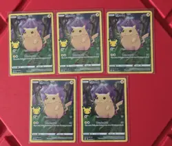 Pokemon Pikachu 005/025 Celebrations Full Art Holo 25th Anniversary Lot x5 NM - Image 1