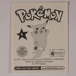 Blastoise 9 - Merlin Topps - Vintage Pokemon Sticker - NM - Image 2