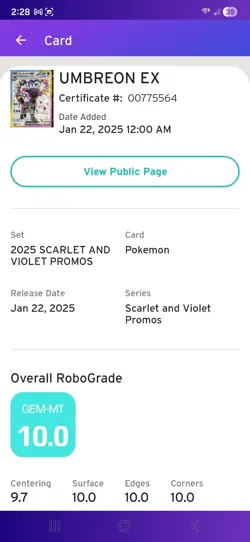 Pokemon Umbreon EX SVP 176 Premium Figure Collection Black Star Promo AGS 10 SET - Image 3