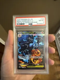 Pokemon Phantasmal Flames Mega Charizard X ex 125/094 SIR Holo EN PSA 8 - Image 3